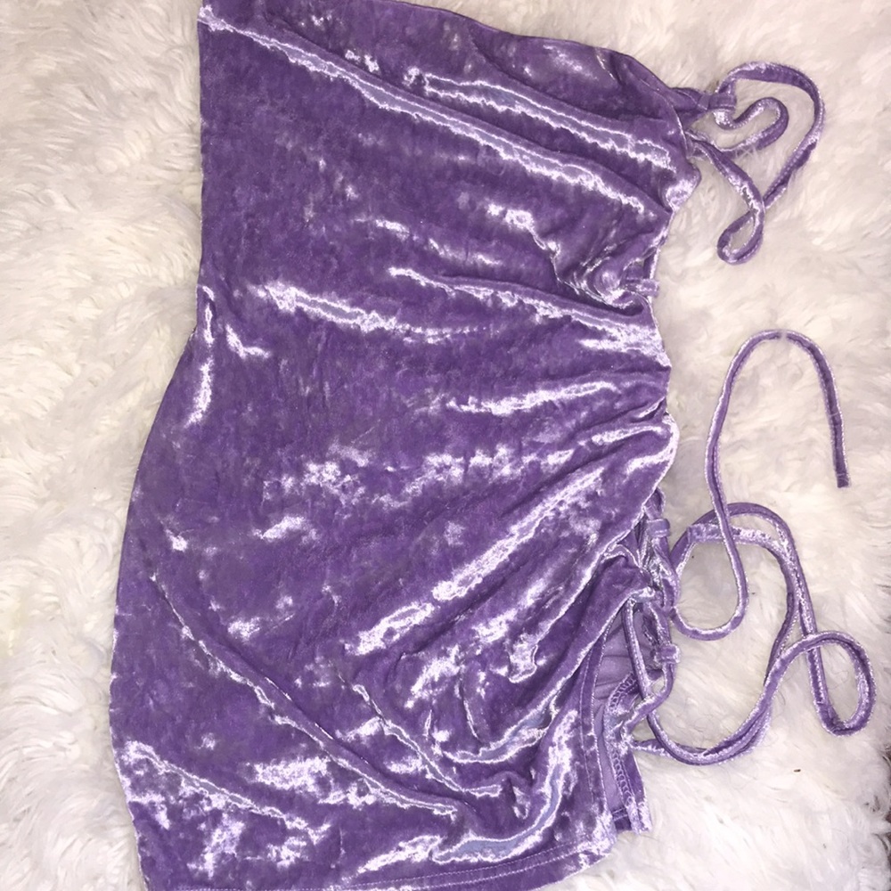 Beautiful sexy velour mini dress size small - Picture 6 of 16